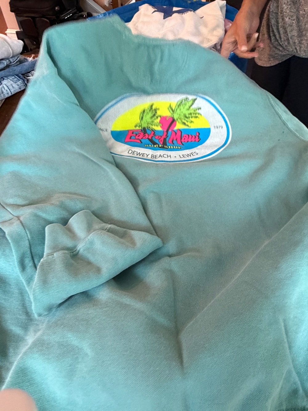 East of Maui Dewey Beach Crewneck Sweatshirt - Seafoam Green